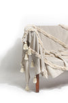 Handmade Cotton Linen Throw Maghri Natural (140 x 220cm) - Gaya Alegria