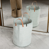 Mono Basket - Nora Light Blue (XL) - with Leather Handles