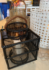 NOW 65% OFF!!!  Handmade Rattan Lantern - Paloma Square Steel Blue, Black or white with Leather Handles - Gaya Alegria