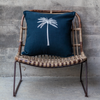 Cotton Cushion Cover Jona Dark Navy White Palm (50x50cm) by Gaya Alegria