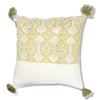 Cotton Block Printed Cushion Cover -  Zania pale green (45x45cm) by Gaya Alegria