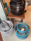 NOW 65% OFF!!!  Handmade Rattan Lantern - Polly Steel Blue, Black or White with Dark Brown handle - Gaya Alegria