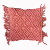 Cotton Cushion Cover - Washed Rose Pink Macrame Zoe 50x50 by Gaya Alegria
