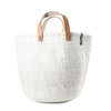 Mono Basket - Uma White with Leather Handles