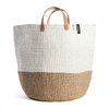 Mono Basket - Sarah Light Brown with Leather Handles