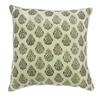 Velvet Block Printed Cushion Cover - Zac Green (45x45cm) by Gaya Alegria