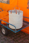 Mono Basket - Nora Light Blue (XL) - with Leather Handles