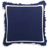 Cotton Cushion Cover Ikasia Dark Navy White Border - Gaya Alegria