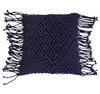 Cotton Cushion Cover - Macrame Zara Washed Dark Navy (50x50cm) by Gaya Alegria