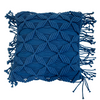 Cotton Cushion Cover - Macrame Zara Washed Denim (50x50cm) by Gaya Alegria