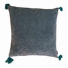 Velvet Cushion Cover Baldu Floral Teal (45x45 cm) - Gaya Alegria