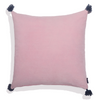 Cushion Cover - Baldu Sweet Pink with dark green tassels