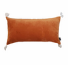 Cushion Cover - Baldu Rusty Orange / white tassels (30x60cm) by Gaya Alegria