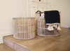 NOW 65% OFF!!! - Handmade Rattan Basket - Padgett White Washed / leather Handles (2 sizes) - Gaya Alegria