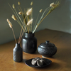 Black Ceramic Sleek Vase (8Dcm x 11cm) - Gaya Alegria