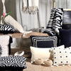 Cushion Cover - Baldu Off White & Black and White border