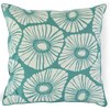 Eco-friendly Cotton Cushion Cover Floral Turquoise (45x45cm) - Gaya Alegria