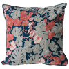 Eco-friendly Cotton Cushion Cover Orchid Coral Navy Flower (45x45cm) - Gaya Alegria