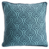 Cushion Cover  - Pavo Wave Teal Navy (L/50x50cm) | Gaya Alegria 