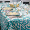 Table Cloth - Hoja Florence Turquoise (2 sizes) | Gaya Alegria 