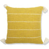 Cushion Cover - Belia Mustard with White Stitching and Tassels (100% Raw Cotton - 50 x 50cm)