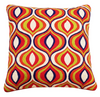 Embroidered Wool Cushion Cover Cedelia Red Orange (50x50cm) by Gaya Alegria