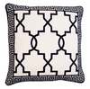 Embroidered Cotton Cushion Cover Crescentia Dark Navy (50x50cm) by Gaya Alegria