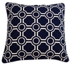 Embroidered Cotton Cushion Cover - Crystina Dark Navy (50x50cm) by Gaya Alegria