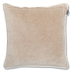 Velvet Cushion Cover - Baldu Light Beige with white border (52x52 cm) by Gaya Alegria