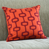 Eco-friendly Cotton Cushion Cover - Geometric Orange (50x50cm) - Gaya Alegria