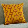 Eco-friendly Cotton Cushion Cover - Geometric Turmeric Orange (50x50cm) - Gaya Alegria