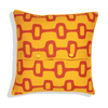 Eco-friendly Cotton Cushion Cover - Geometric Turmeric Orange (50x50cm) - Gaya Alegria