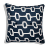 Eco-friendly Cotton Cushion Cover - Geometric Dark Navy (50x50cm) - Gaya Alegria