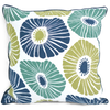 Eco-friendly Cotton Cushion Cover Green Blue Floral (45x45cm) - Gaya Alegria