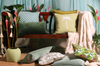 Eco-friendly Cotton Cushion Cover Lichen Green Floral (45x45cm) - Gaya Alegria