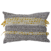 Eco-friendly Cotton Cushion Cover Crochet Grey Pale Yellow (50x65cm) Gaya Alegria