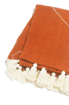 Handmade Cotton Throw Emiyo Orange Zig Zag (145 x 216cm) - Gaya Alegria