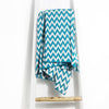 Handmade Cotton Throw Blanket Teal Zigzag (130 x 180cm) by Gaya Alegria