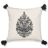 Eco-friendly Cotton Embroidered Cushion Cover Pohon (50x50 cm) - White