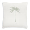 Cotton Cushion Cover Jalayah White Green Palm (50x50cm) by Gaya Alegria