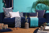 Handmade Cotton Throw Blanket Riton Plaid Navy (200 x 140cm) - Gaya Alegria