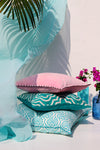 Eco-friendly Cotton Cushion Cover Pavo Teal (65x65cm) - Gaya Alegria