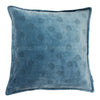 Velvet Block Printed Cushion Cover -  Zeppelin Blue (50x50cm) by Gaya Alegria