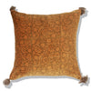 Velvet Block Printed Cushion Cover -  Zumra Turmeric (45x45cm) by Gaya Alegria