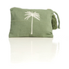 Cotton Pouch Jazlyn Sage Off White Palm by Gaya Alegria