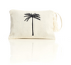 Cotton Pouch Janessa Off white Black Palm by Gaya Alegria