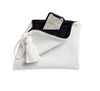 Cotton Pouch Jianna Black Off White Palm by Gaya Alegria