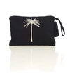 Cotton Pouch Jianna Black Off White Palm by Gaya Alegria