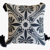 Eco-Friendly Cotton Cushion Cover Klasik Black Natural (50x50 cm) - Gaya Alegria