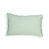 Cotton Cushion Cover Leopold Aqua Light with Rombe (30x50cm) by Gaya Alegria
